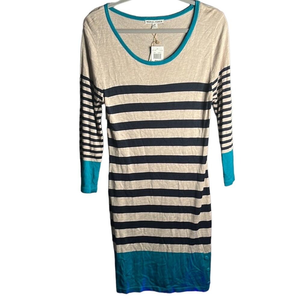 Moral Fiber Striped Long Sleeve Sweater Dress XL